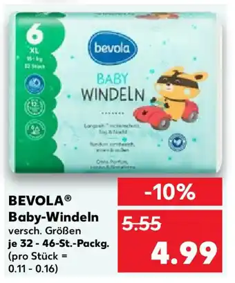 Kaufland BEVOLA Baby-Windeln versch. Größen je 32-46-St.-Packg. Angebot