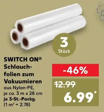 Kaufland SWITCH ON Schlauch- folien zum Vakuumieren aus Nylon-PE, je ca. 3 m x 28 cm je 3-St.-Packg. Angebot