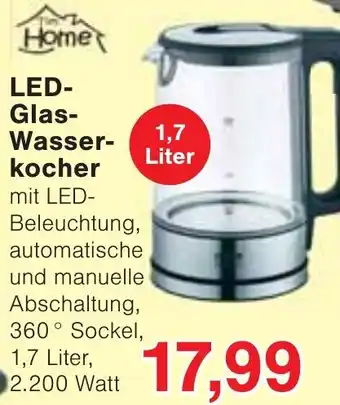 Wiglo Wunderland Tim Home LED Glas-Wasserkocher 1,7 Liter Angebot