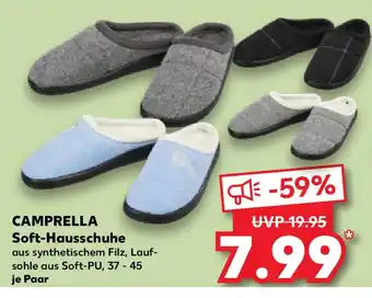 Kaufland CAMPRELLA Soft-Hausschuhe aus synthetischem Filz, Lauf-sohle aus Soft-PU, 37 - 45 je Paar Angebot