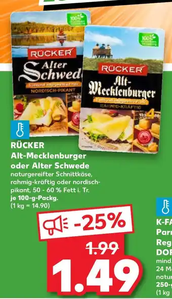 Kaufland RÜCKER Alt-Mecklenburger oder Alter Schwede 100g Angebot