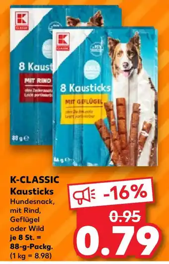 Kaufland K-CLASSIC Kausticks Hundesnack, 88g Angebot