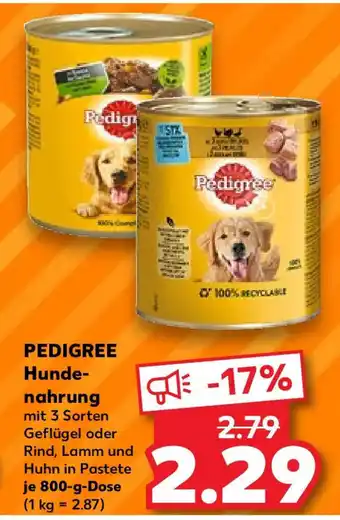 Kaufland PEDIGREE Hundenahrung 800g Angebot