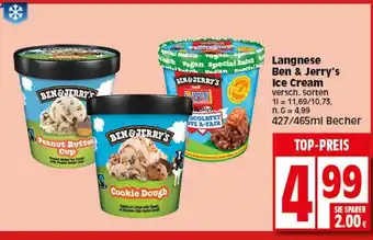 Elli Markt Langnese Ben & Jerry's Ice Cream versch. Sorten 427/465ml Becher Angebot