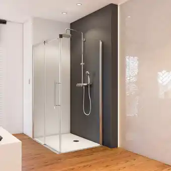 toom Baumarkt Toom schiebetür 'beta' für seitenwand links 140 x 190 cm chrom Angebot