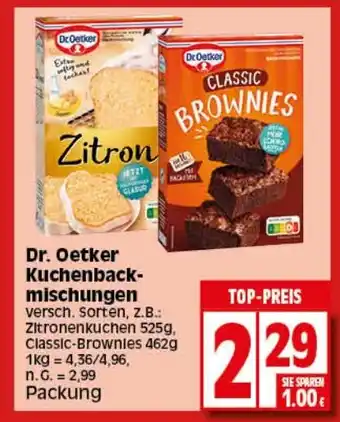 Elli Markt Dr. Oetker Kuchenbackmischungen versch. Sorten, Packung Angebot