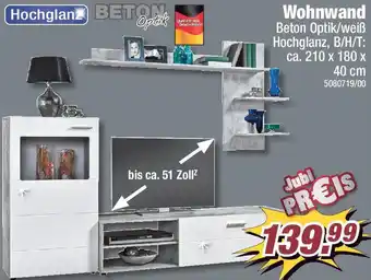 Poco BETON Optik Wohnwand Angebot