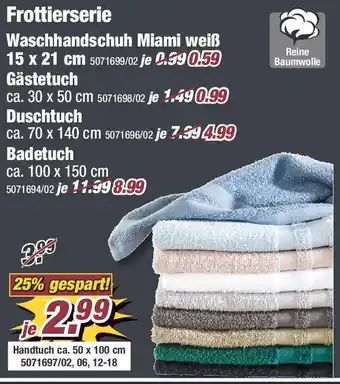 Poco Frottierserie Waschhandschuh Miami weiß Angebot