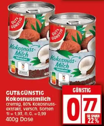 Elli Markt GUT&GÜNSTIG Kokosnussmilch 400g Dose Angebot