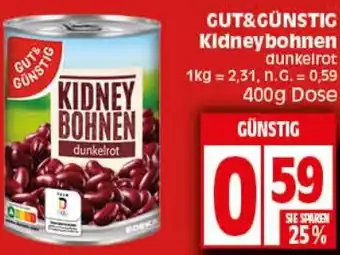 Elli Markt GUT&GÜNSTIG Kidneybohnen dunkelrot 400g Angebot