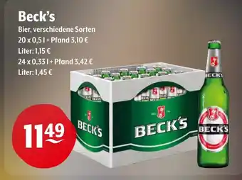 Trink und Spare Beck's Bier, verschiedene Sorten 20 x 0,5 L Angebot