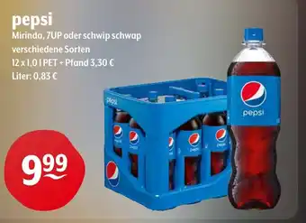 Trink und Spare pepsi Mirinda, 7UP oder schwip schwap 12*1L Angebot