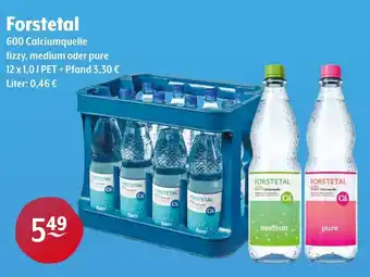 Trink und Spare Forstetal 600 Calciumquelle fizzy, medium oder pure 12 x 1,0 I Angebot