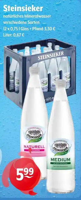 Trink und Spare Steinsieker natürliches Mineralwasser 12*750ml Angebot