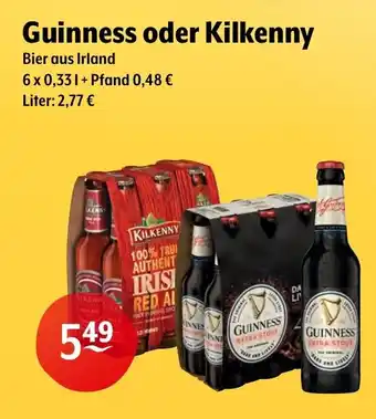 Trink und Spare Guinness oder Kilkenny Bier aus Irland 6*330ml Angebot