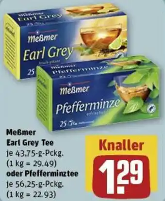 REWE Meßmer Earl Grey Tee 43,75 g Pckg oder Pfefferminztee 56,25-g-Pckg. Angebot