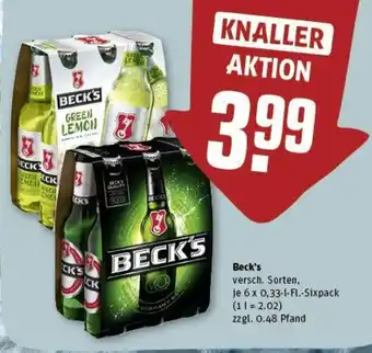 REWE Beck's 6 x 0,33-l-Fl.-Sixpack Angebot