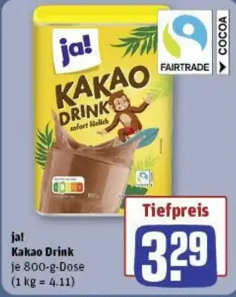 REWE ja! Kakao Drink 800-g-Dose Angebot