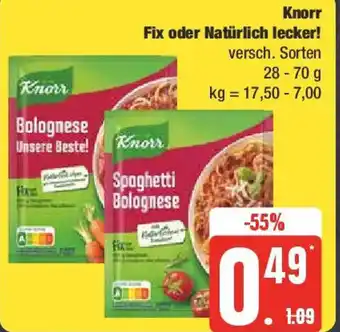 Edeka Knorr Fix oder Natürlich lecker 28-70 g Angebot