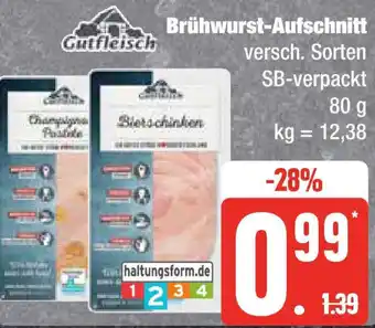 Edeka Gutfleisch Brühwurst-Aufschnitt 80 g Angebot