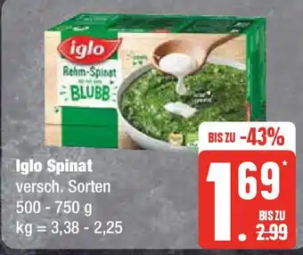 Edeka Iglo Spinat 500 - 750 g kg Angebot