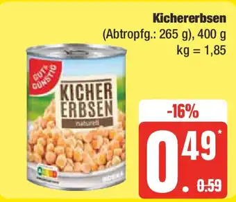 Edeka Kichererbsen (Abtropfg.: 265 g), 400 g Angebot