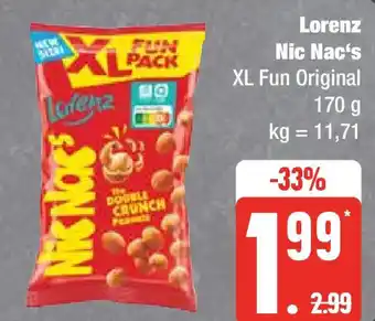 Edeka Lorenz Nic Nac's XL Fun Original 170 g Angebot