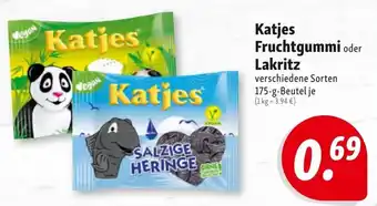 Nah & Frisch Katjes Fruchtgummi oder Lakritz verschiedene Sorten 175-g-Beutel Angebot