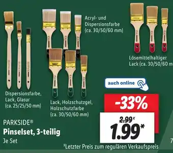 Lidl PARKSIDE Pinselset, 3-teilig Angebot