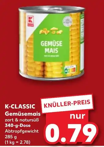 Kaufland K-CLASSIC Gemüsemais 285 g Angebot