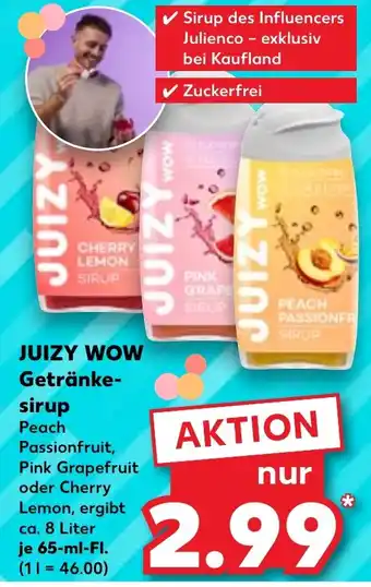 Kaufland JUIZY WOW Getränke- sirup 65 ml Fl. Angebot