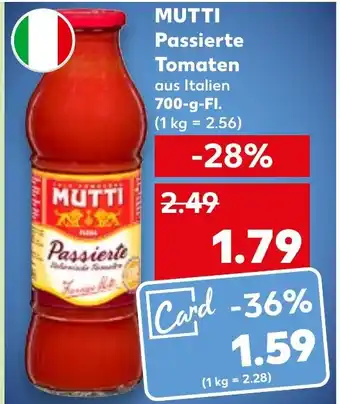 Kaufland MUTTI Passierte Tomaten 700 g Fl. Angebot