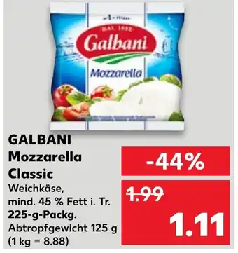 Kaufland GALBANI Mozzarella Classic 225 g Packg. Angebot