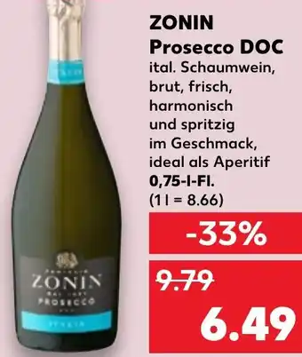 Kaufland ZONIN Prosecco DOC 0,75 l Fl. Angebot