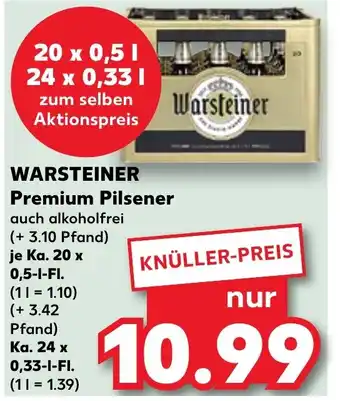 Kaufland WARSTEINER Premium Pilsener Ka. 20 x 0,5 l Fl. Angebot