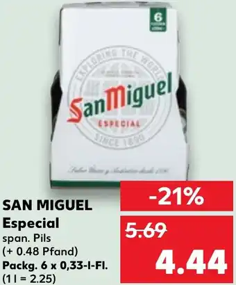 Kaufland SAN MIGUEL Especial Packg. 6 x 0,33 l Fl. Angebot