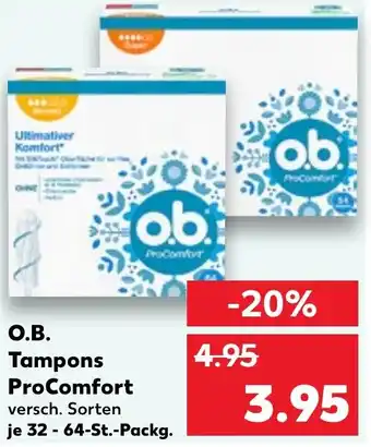 Kaufland O.B. Tampons ProComfortje 32-64-St.-Packg. 32-64-St.-Packg. Angebot