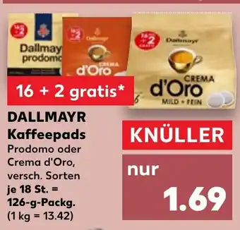 Kaufland DALLMAYR Kaffeepads 126 g Packg. Angebot