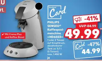 Kaufland PHILIPS SENSEO Kaffeepad-maschine >>HD6553<< Angebot