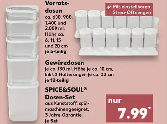 Kaufland SPICE&SOUL Dosen-Set Vorrats- dosen 5 teilig Angebot