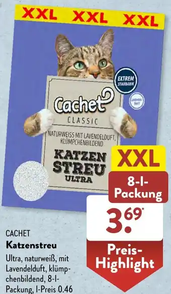 Aldi Süd CACHET Katzenstreu 8 L Packung Angebot