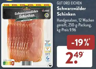 Aldi Süd GUT DREI EICHEN Schwarzwälder Schinken 250 g Packung Angebot