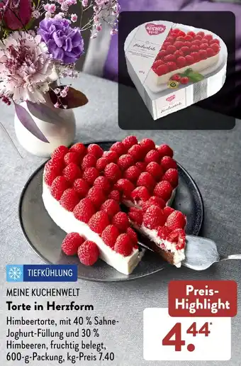 Aldi Süd MEINE KUCHENWELT Torte in Herzform 600 g Packung Angebot