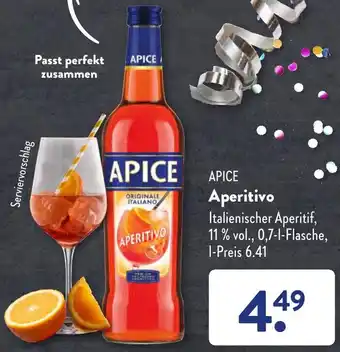 Aldi Süd APICE Aperitivo 0,7 L Flasche Angebot