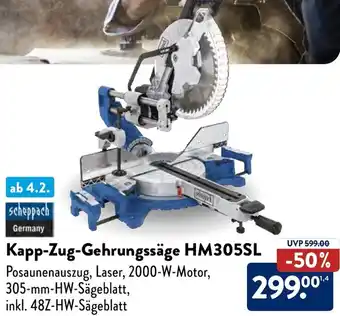 Aldi Süd Scheppach Kapp-Zug-Gehrungssäge HM305SL Angebot