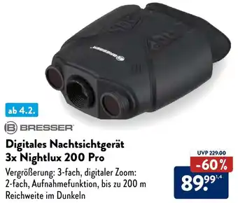 Aldi Süd BRESSER Digitales Nachtsichtgerät 3x Nightlux 200 Pro Angebot