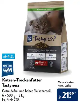 Aldi Süd NUTRI Katzen-Trockenfutter Tastyness 6x500 g Angebot