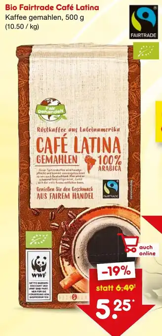 Netto Marken-Discount Bio Fairtrade Café Latina 500 g Angebot