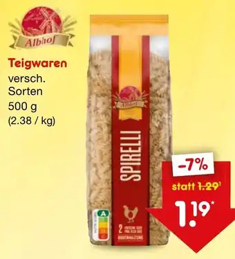 Netto Marken-Discount Albhof Teigwaren 500 g Angebot