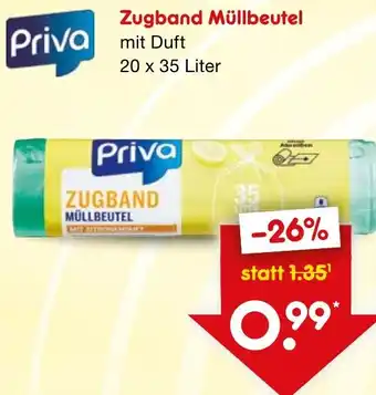 Netto Marken-Discount Priva Zugband Müllbeutel 20 x 35 Liter Angebot